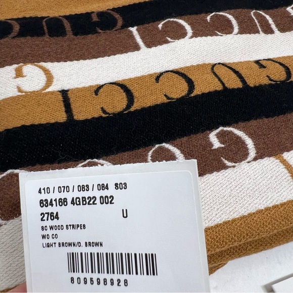 GUCCI Logo Stripe Wool 2021 Scarf w/ Tags - Picture 14 of 16